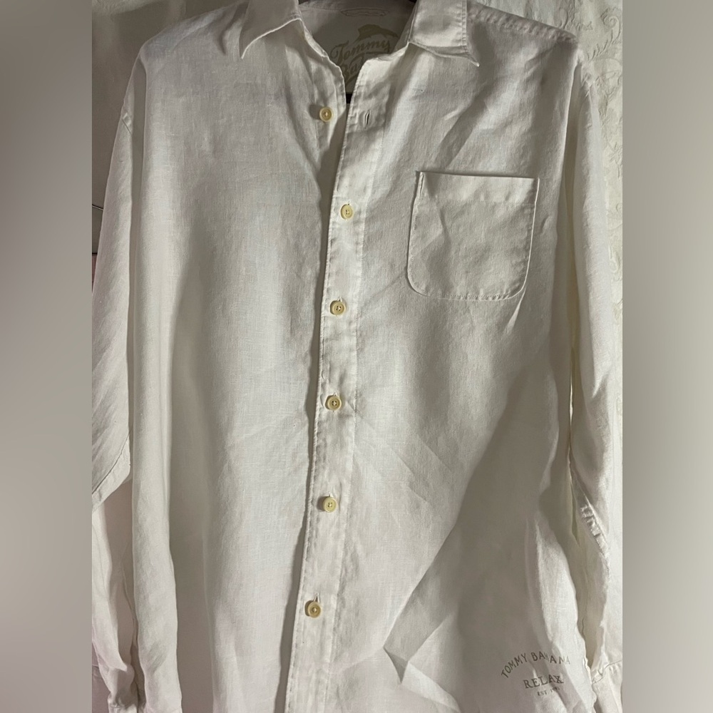 💰Tommy Bahama Men's White Casual Button Down Shirt